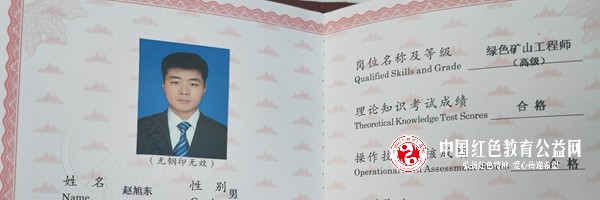 赵旭东获联合国特别咨商地位组织颁发绿色矿山高级工程师